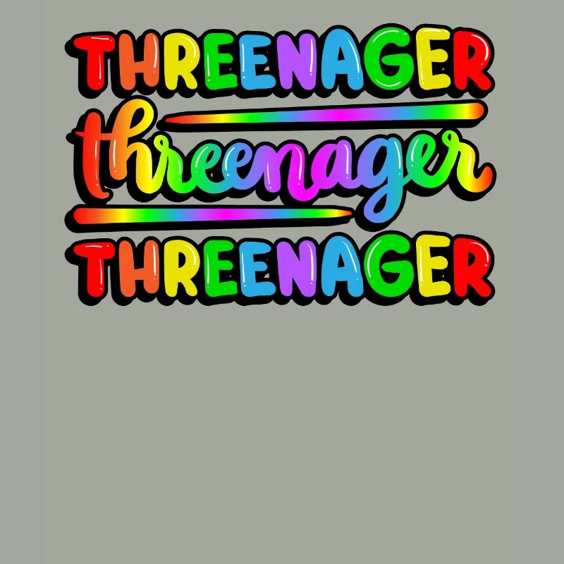 Threenager Kid 3rd Birthday Rainbow Spectrum