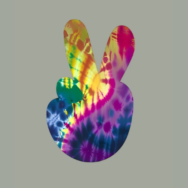 Groovy Tie Dye Peace Hand