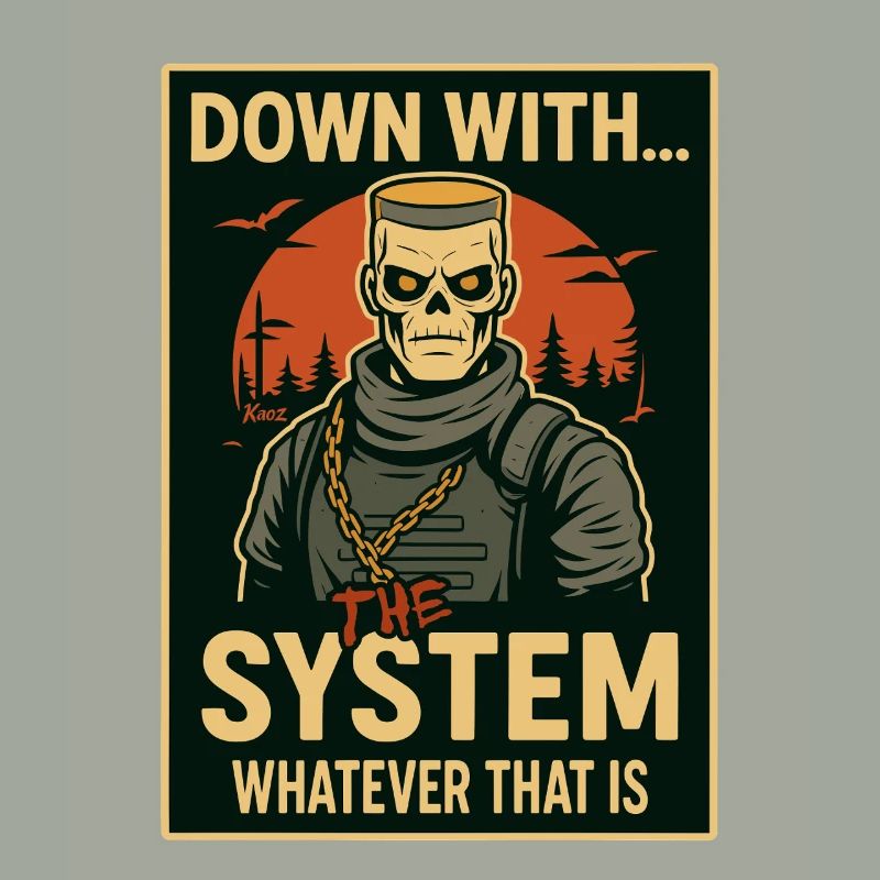 Skeleton vs. the System – Dark & Ironic