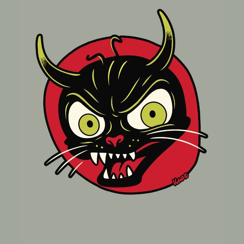 Devilish grimace of a devil cat