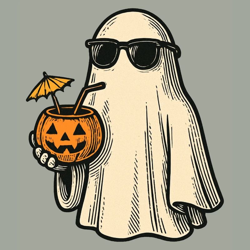 Cooles Halloweengespenst mit Cocktail