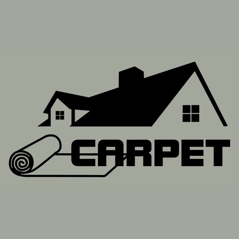 Teppichrollen Logo mit Haus