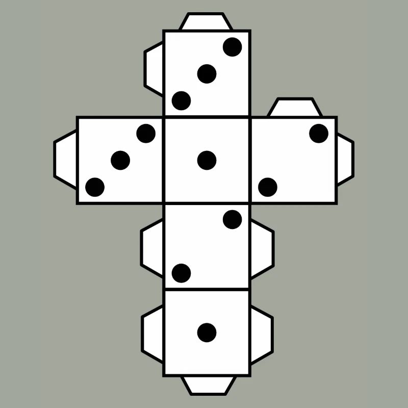 Dice Dice white dots eye fold folding cut
