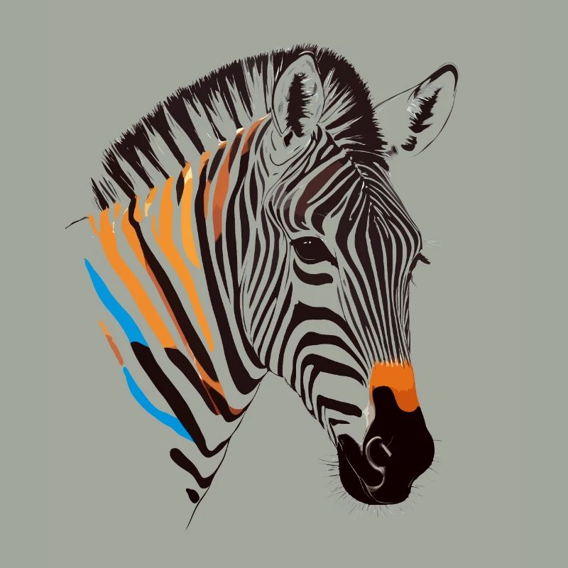 Zebra Vector Art with Vibrant Colors Illustration