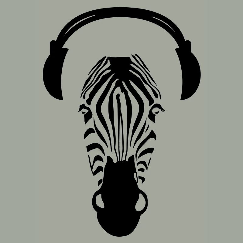 Zebra with Headphones