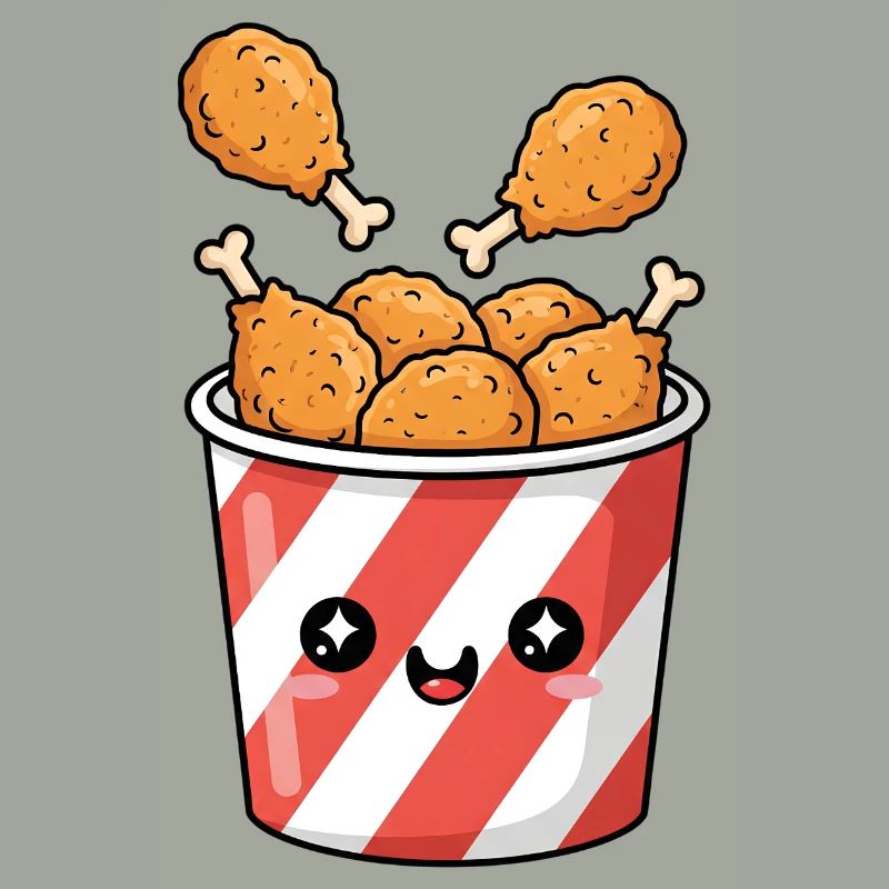 Kawaii-Brathähnchen-Eimer