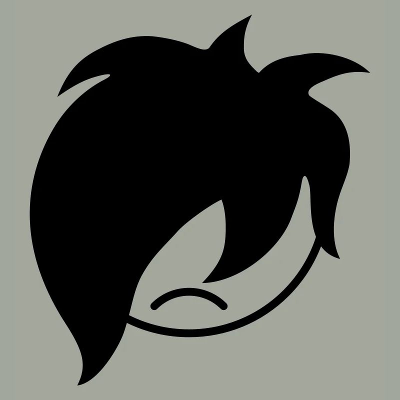 Triste malheureux emo longs cheveux noirs