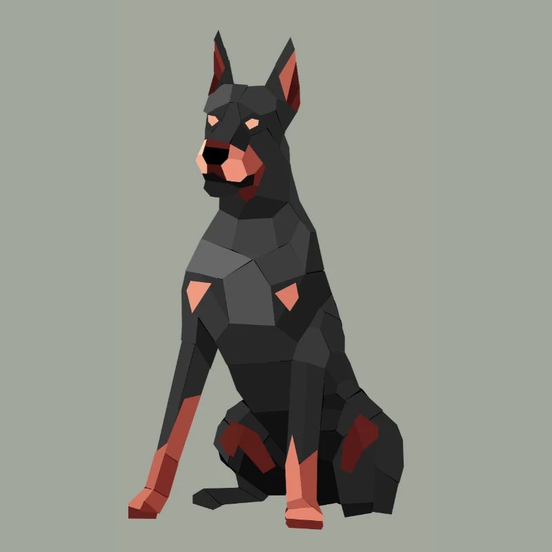 Doberman moderne – art low poly
