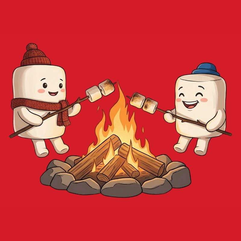 Lagerfeuer-Marshmallow-Freunde