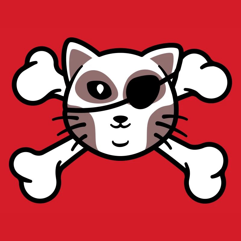 Pirate Kitten Skull Patch