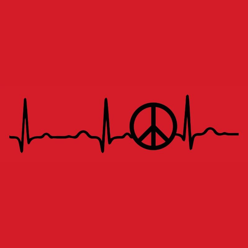 ECG HEARTBEAT PEACE Black