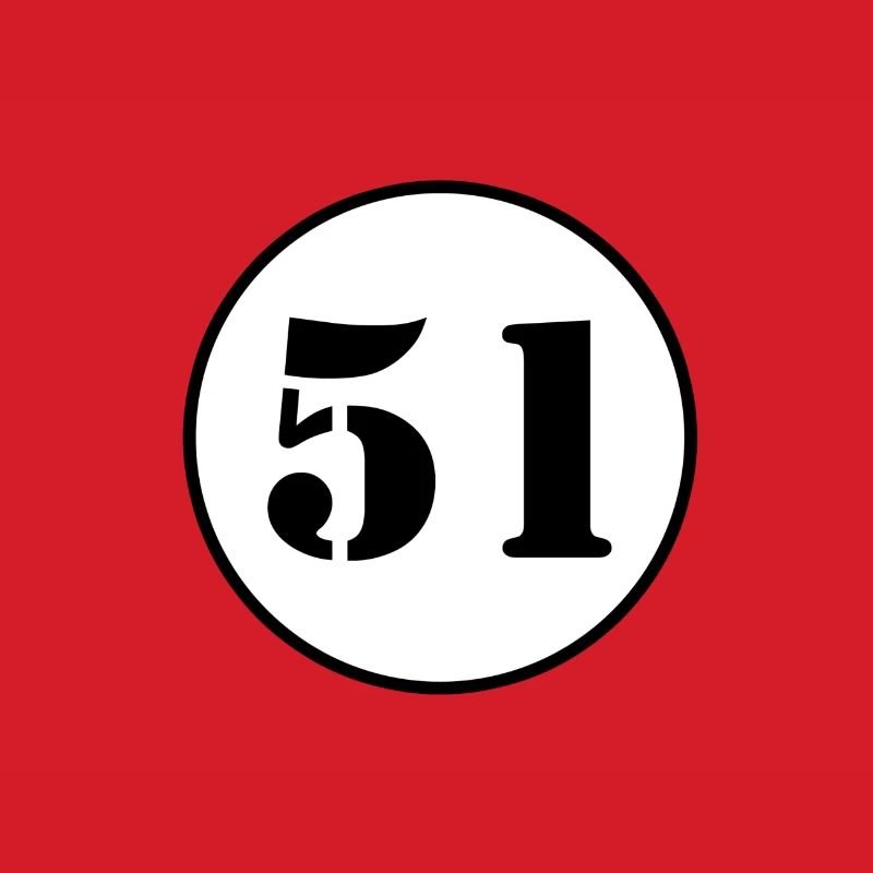 NUMMER 51 Einundfünfzig Geburtstag Geschenk
