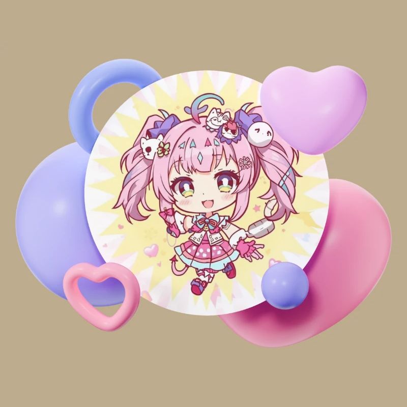 Pastell-Chibi mit Herzchen