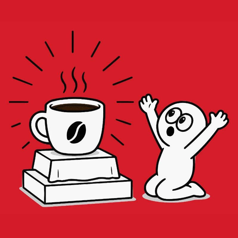 Kaffeebecher Freude Comicdesign