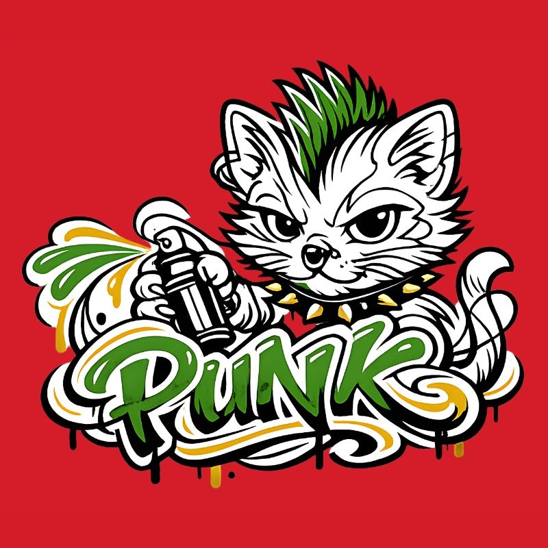 Punkkatz Graffiti Mohawk