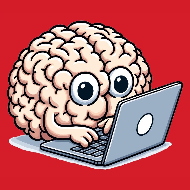 Brain on laptop