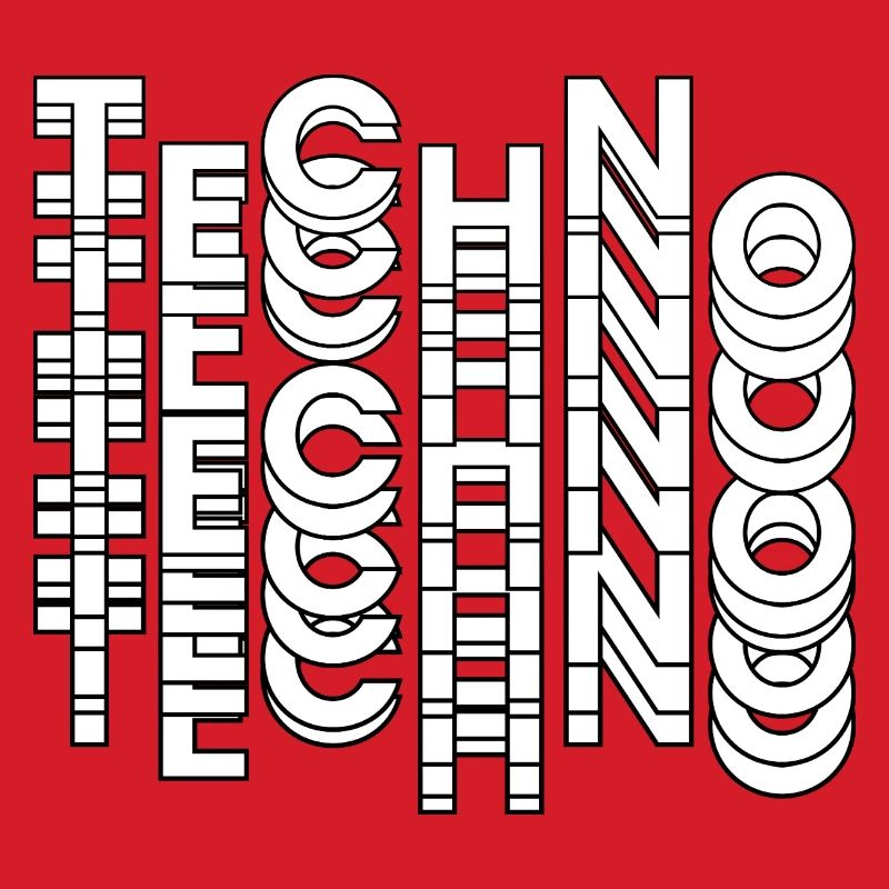 Futuristic Techno Typography Design