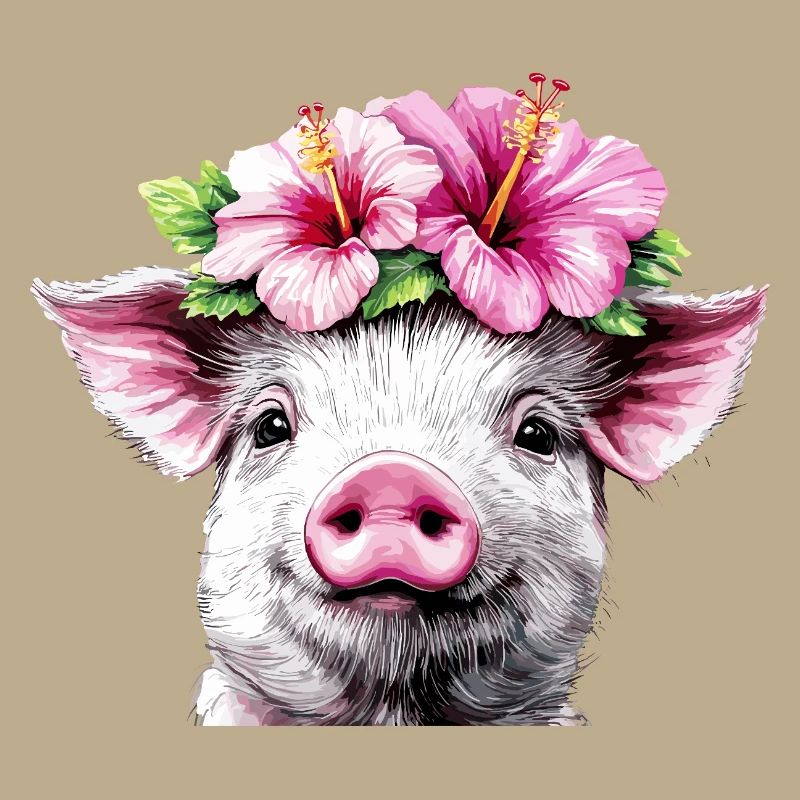 Hibiscus Crown Pig