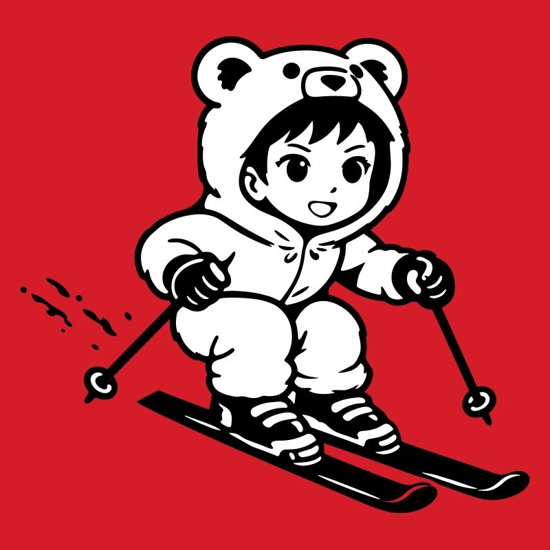 Ski Bärchen im Anime Style