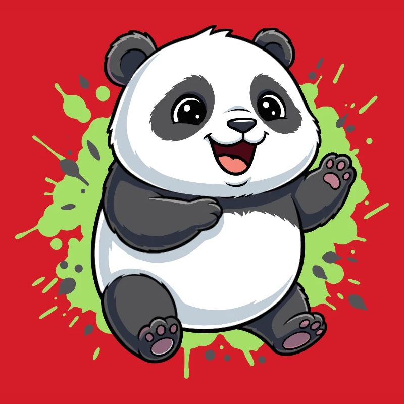 Fröhlicher Panda Splash