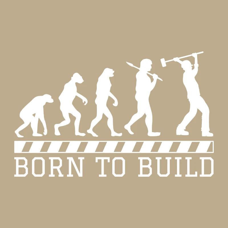 Evolution Bauarbeiter Geschenk Bau Beruf Arbeit