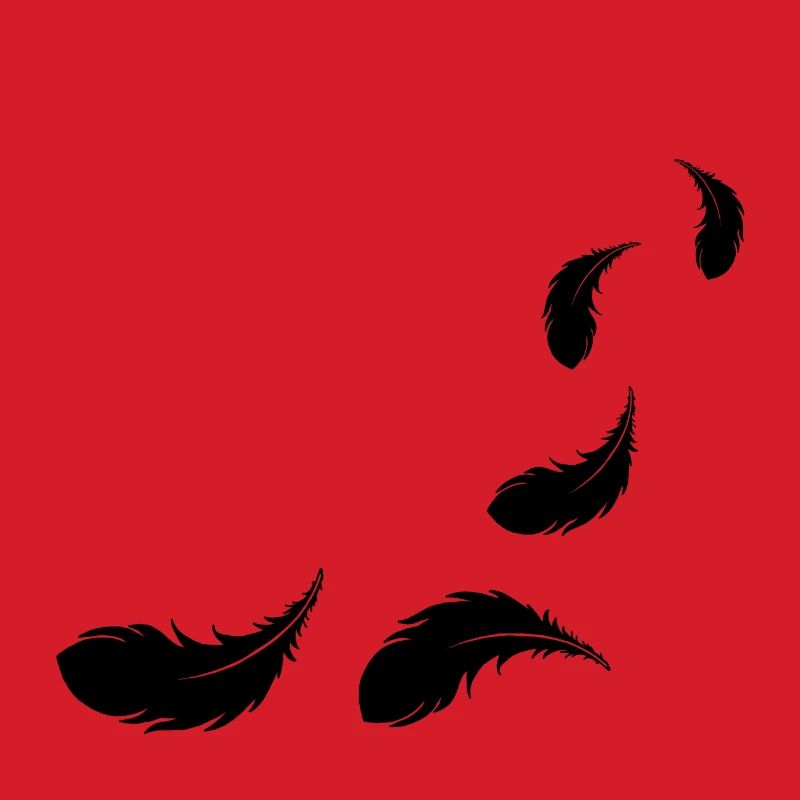 flying feathers black