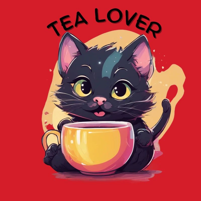 Katze mit Tee