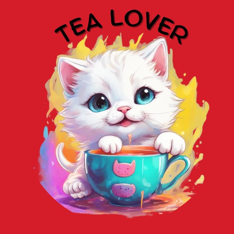 Katze mit Tee