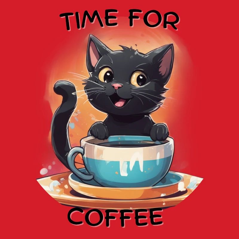 Katze mit Kaffee