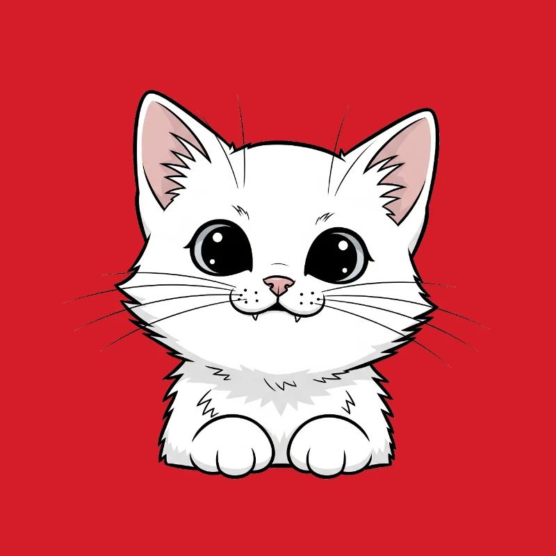 Mignon design de chaton blanc