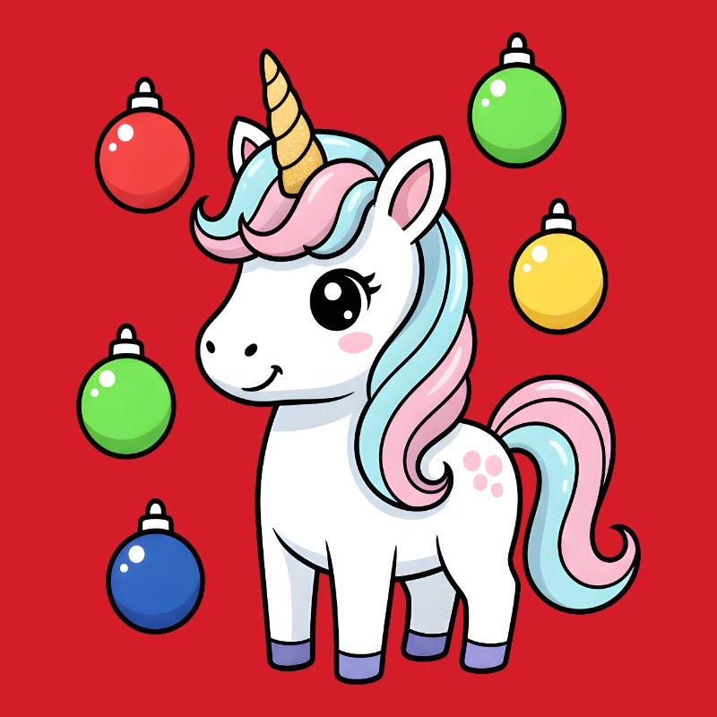 Süßes Weihnachts-Einhorn