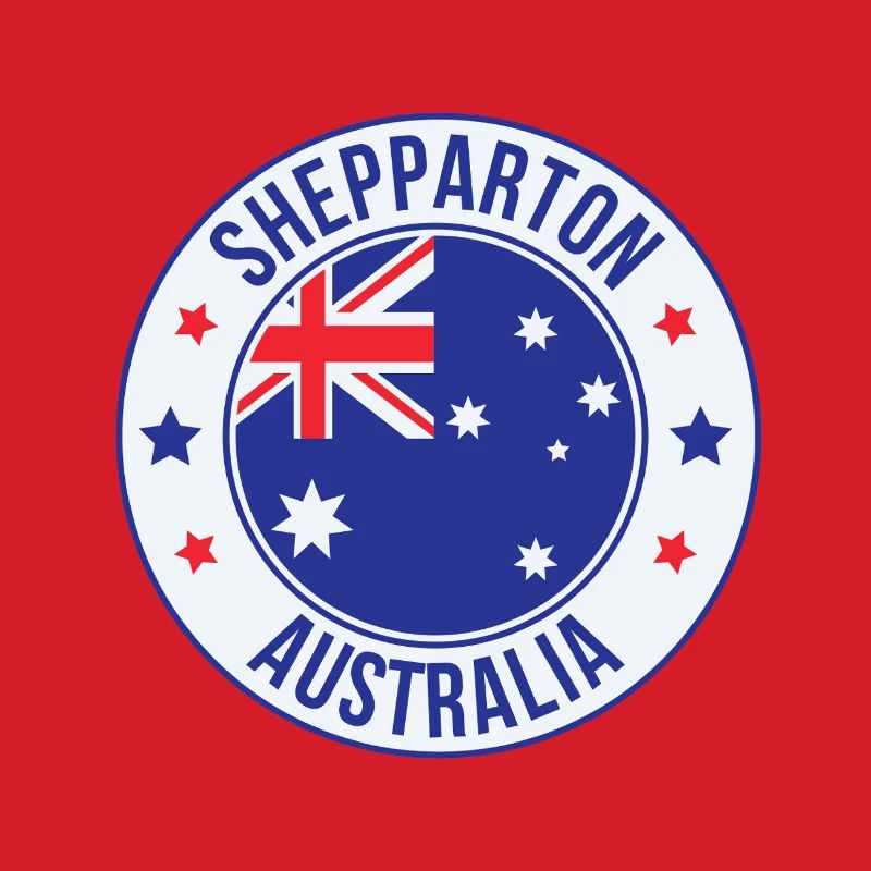 Shepparton Australia Round Flag Emblem