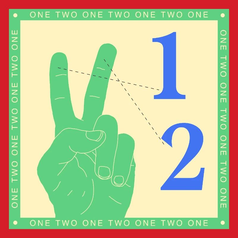 Retro One Two Counting Hand Graphic