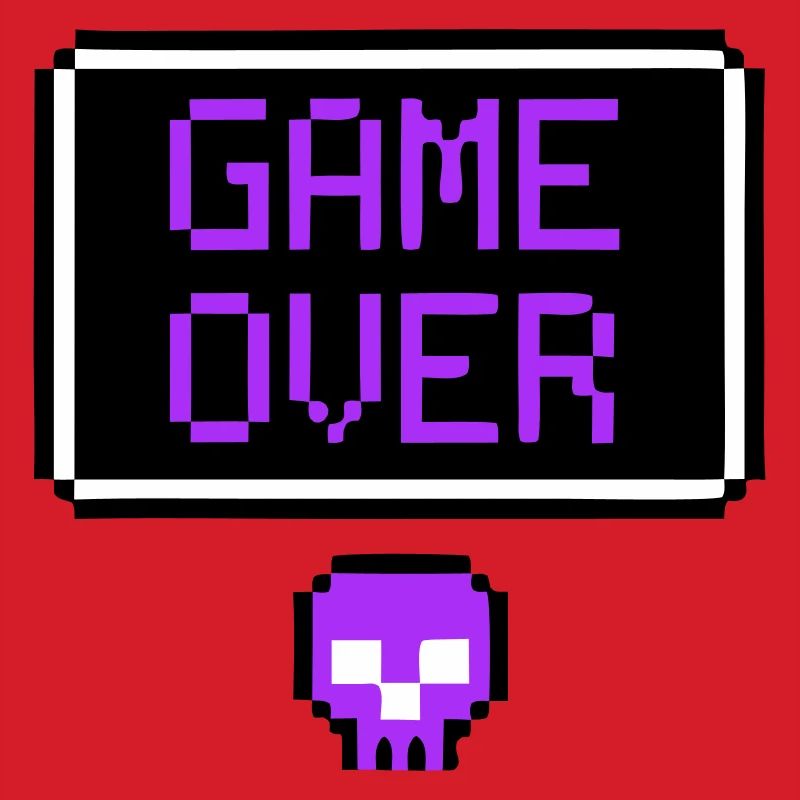 Game Over Skull Pixel Art