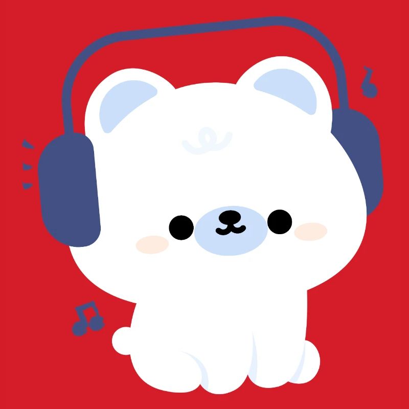Kawaii Bär mit Kopfhörern
