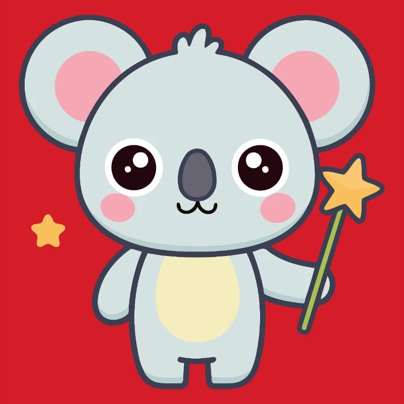 Koala Magicien Pastel Étoilé