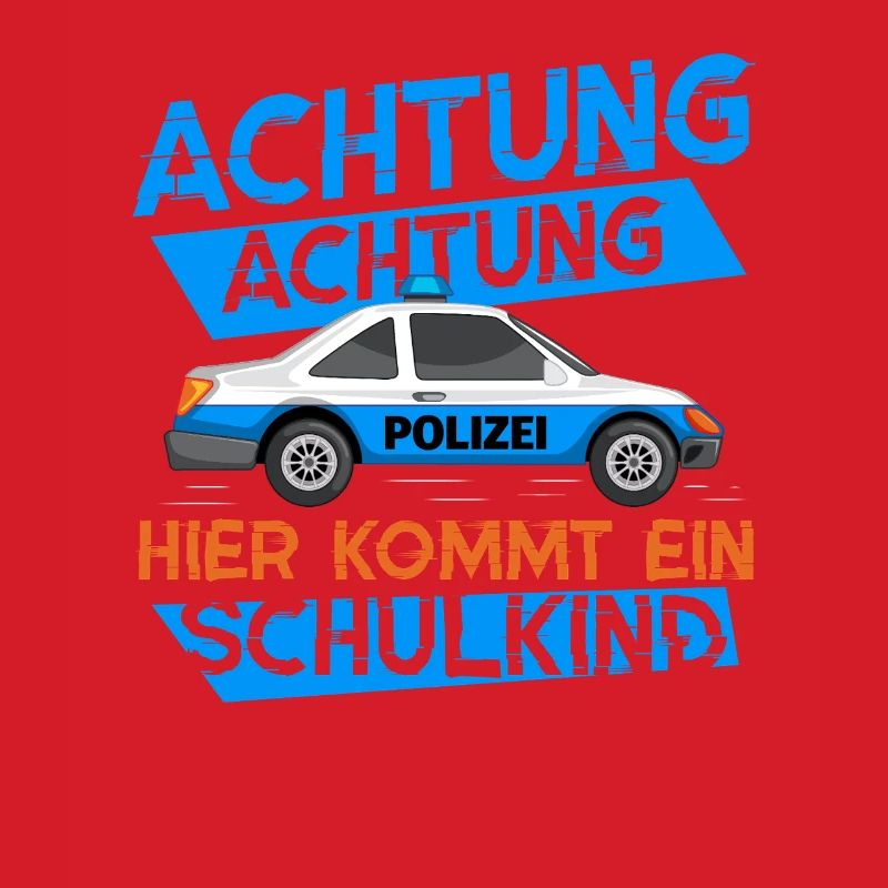 Polizeiauto mit Warnmeldung zum Schulstart