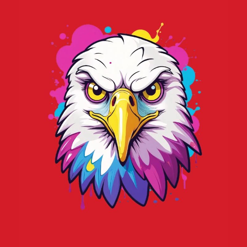 Tête d’aigle éclaboussure colorée