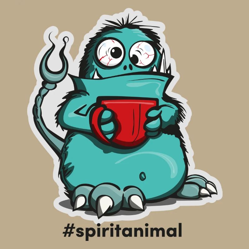 Coffee monster in comic style