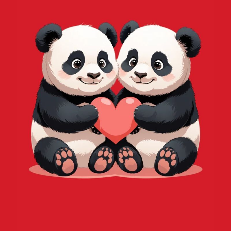 Panda Heart Duo Cuddle Time