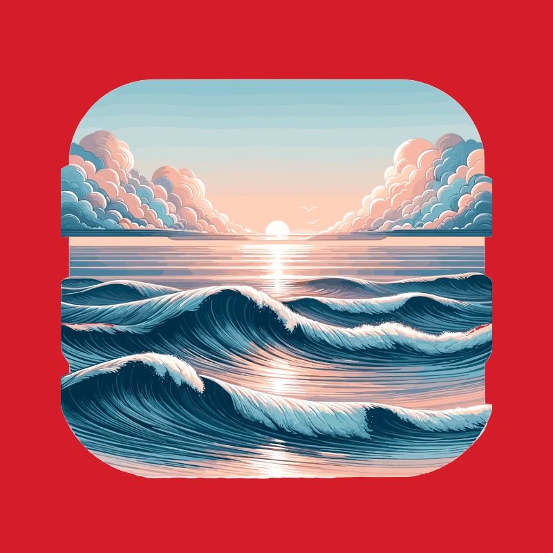 Sunset waves at the ocean