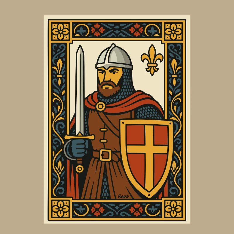 Emblème de tuile de chevalier médiéval