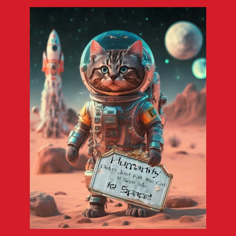 Funny Space Cat design