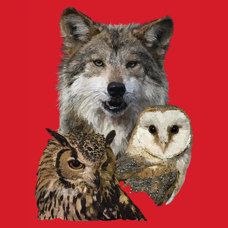 Wolf und Eulen