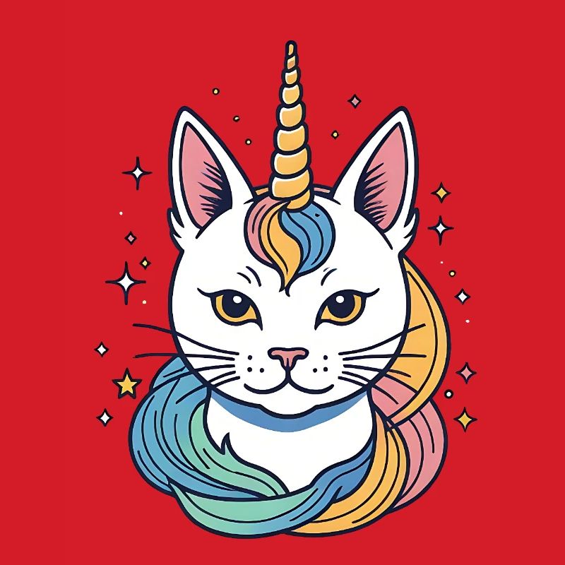 Regenbogen Einhorn Katze