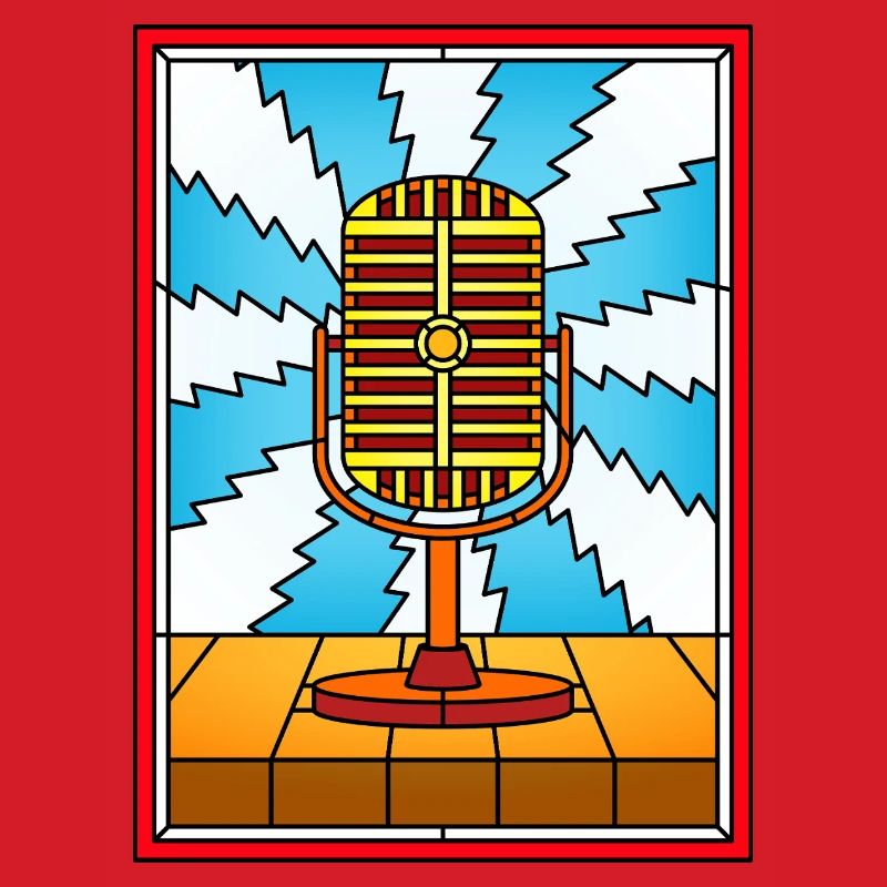 Retro-Mikrofon-Buntglas