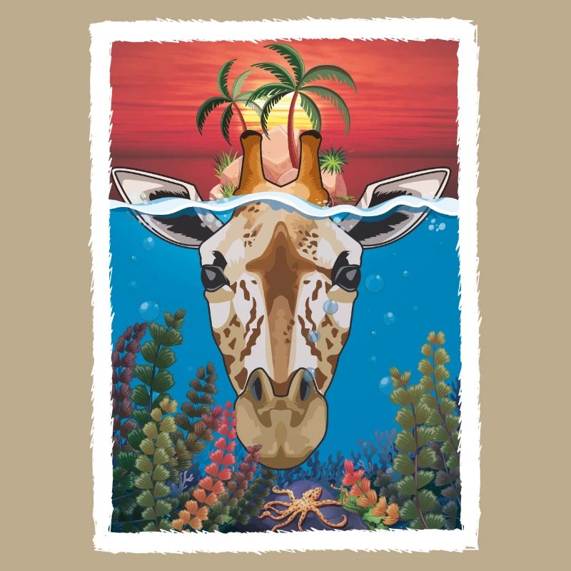 Giraffe unter Wasser 2