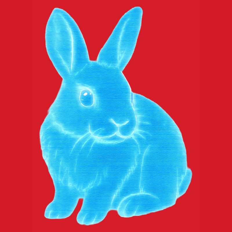 Neon Bunny Blue Glow