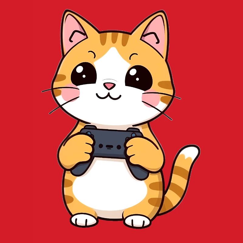 Gaming Katze mit Controller