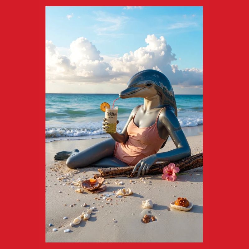 Humanoid Dolphin on the Beach